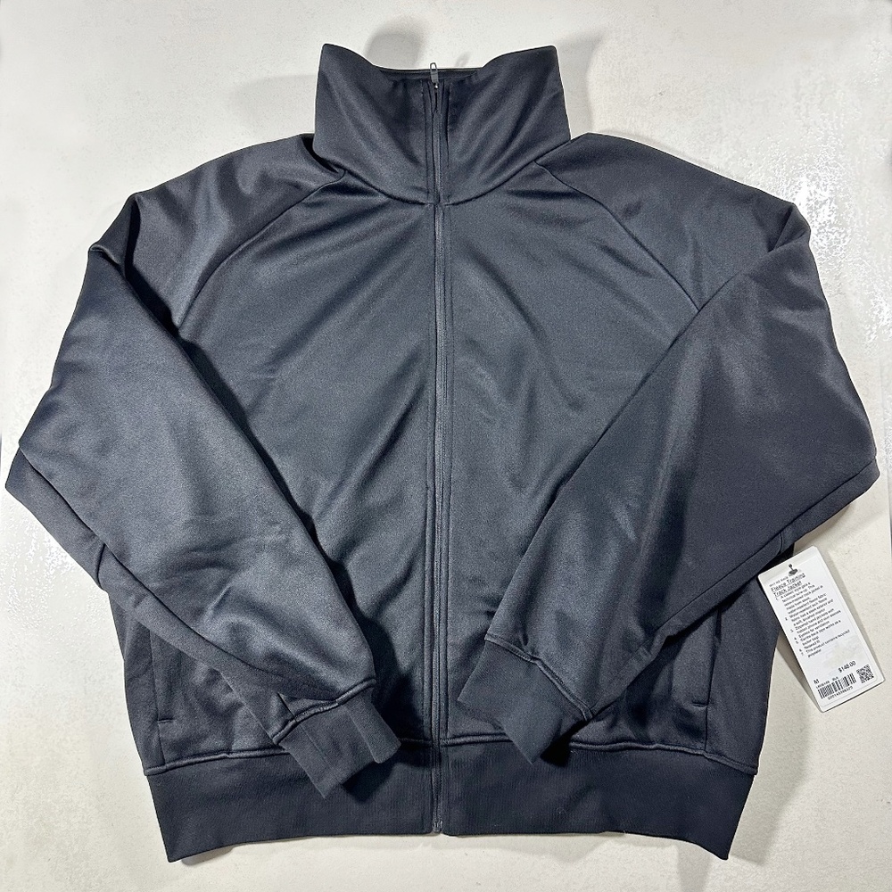 Lululemon Men Fleece Training Track Jacket Black, Med.